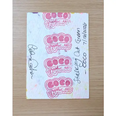 Stalking Cat Green aceo art card thumbnail 2