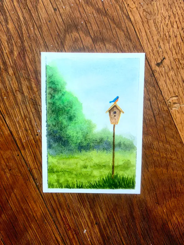 Bluebird House aceo art card
