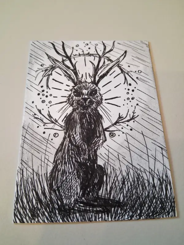 Jackalope aceo art card