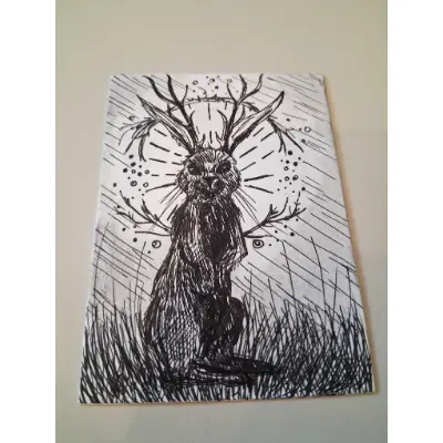 Jackalope aceo art card thumbnail 1