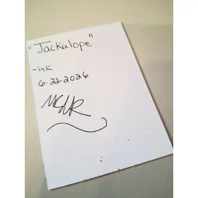 Jackalope aceo art card thumbnail 4