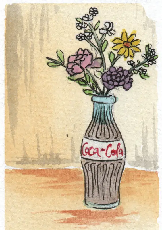 Flower Pop aceo art card