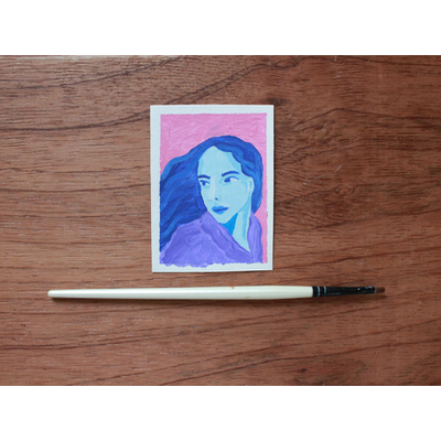 Female Portrait #2 aceo art card thumbnail 2