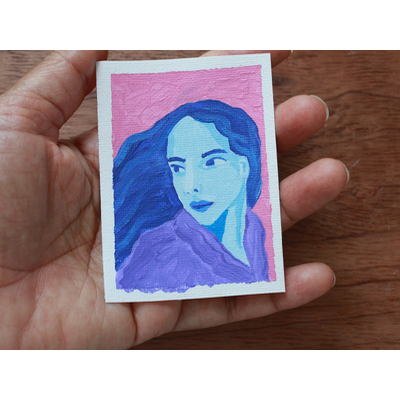 Female Portrait #2 aceo art card thumbnail 1