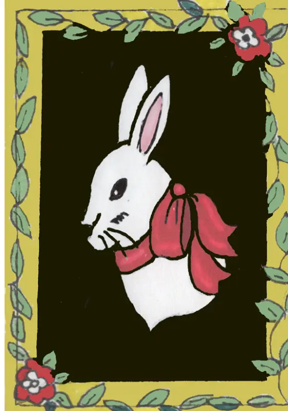French country bunny aceo art card