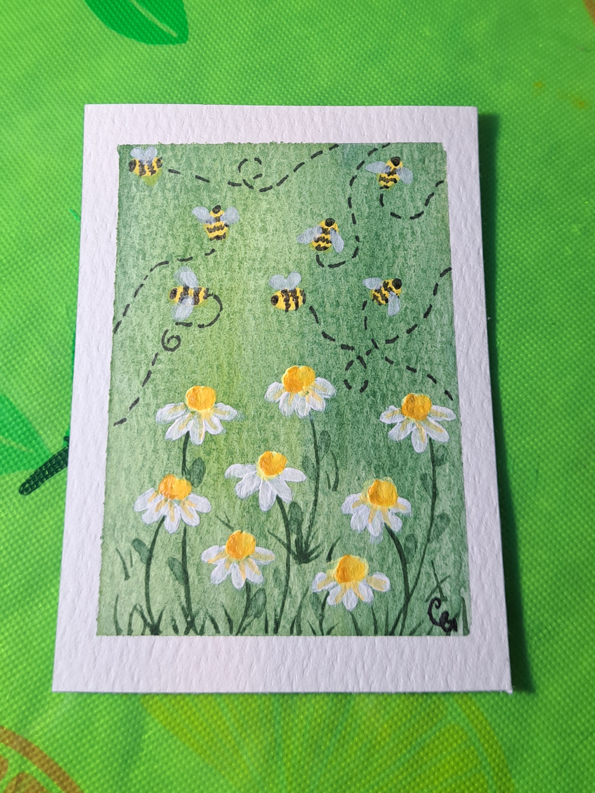 Spring Time aceo art card thumbnail 1