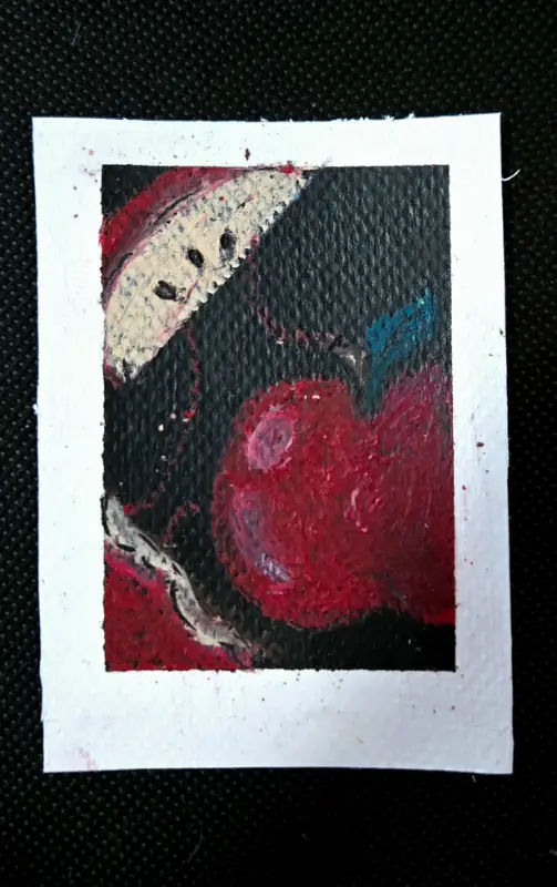 Apples 'n Apples 1/3 pastel fruits aceo art card