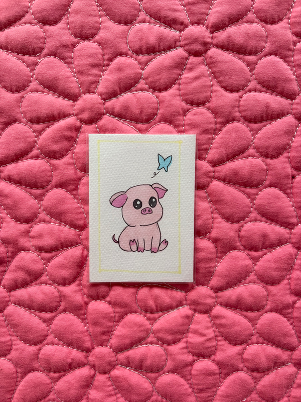 Little piglet aceo art card