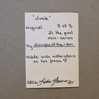 dusk - A Day at the Pool mini series aceo art card thumbnail 2