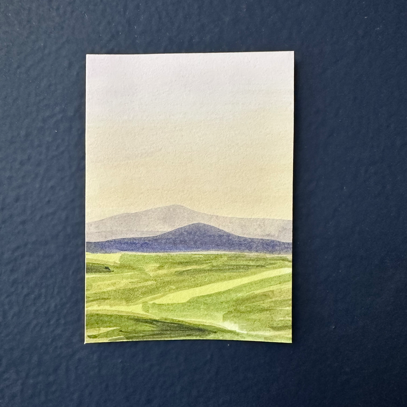 Dreamy Dawn Hills 3 aceo art card