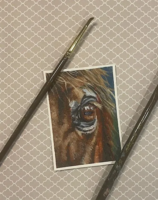 Into a Horse's Eye aceo art card