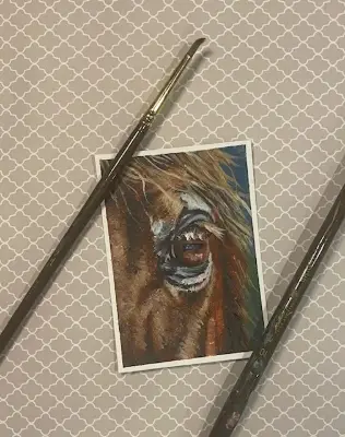 Into a Horse's Eye aceo art card thumbnail 1