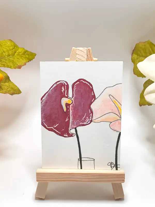 Crimson Anthurium aceo art card