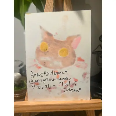 Fool of Felines - Original ACEO aceo art card thumbnail 2