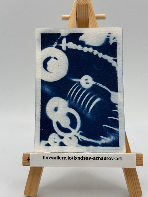 Industry Original Cyanotype Print ACEO by Lyndsay Aznaurov aceo art card