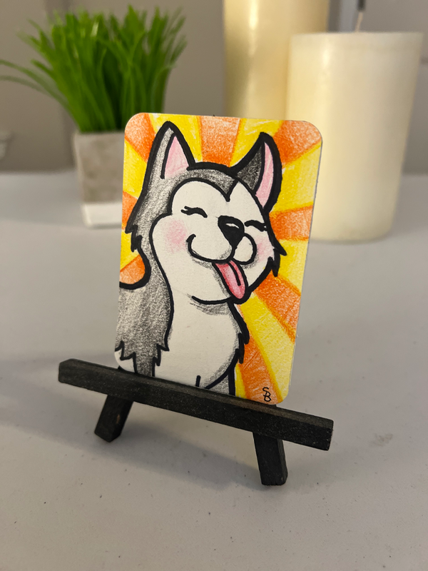 Husky aceo art card