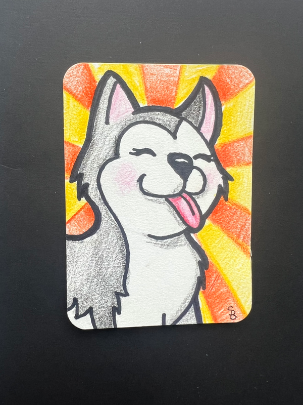 Husky aceo art card