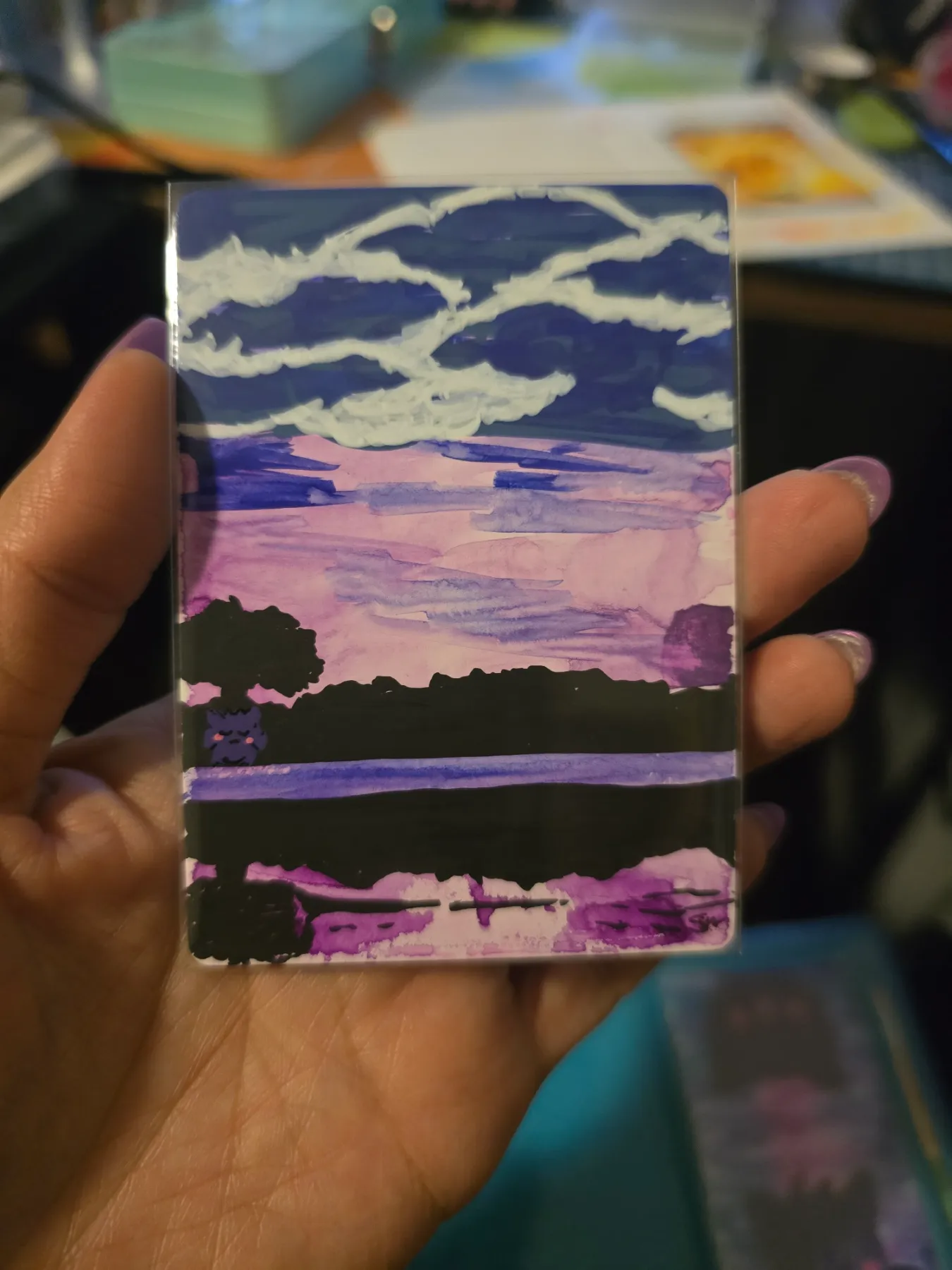 Purple Bayou aceo art card