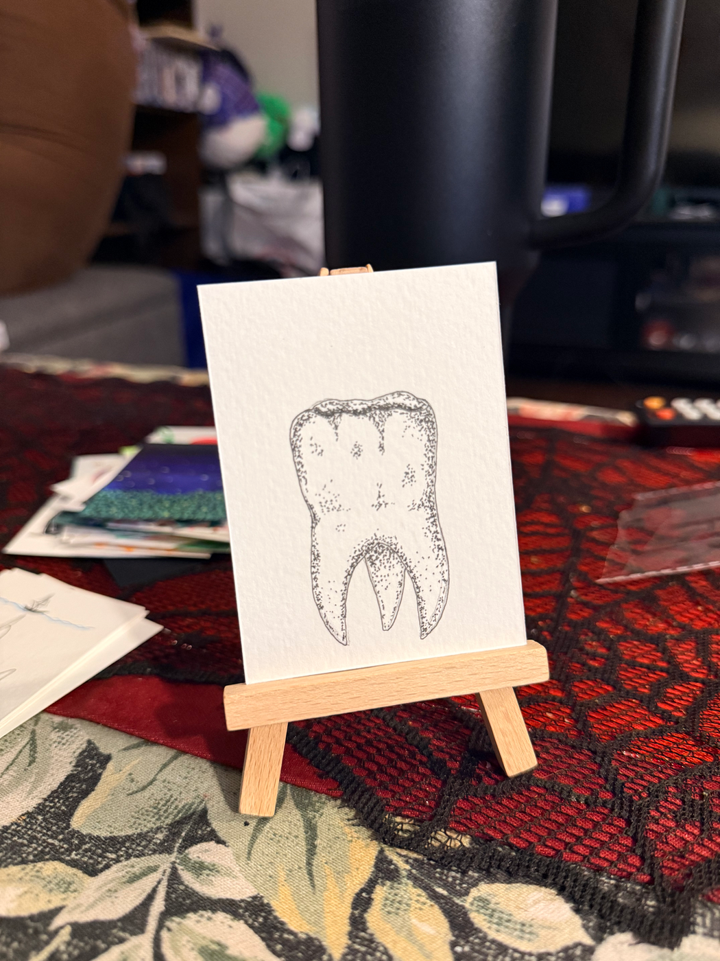 Tooth aceo art card