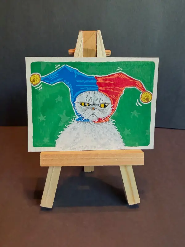 Grumpy Jester (#2) aceo art card