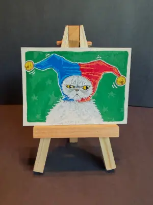Grumpy Jester (#2) aceo art card thumbnail 1