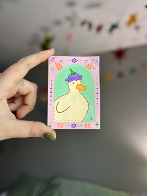 Silly Goose aceo art card thumbnail 1
