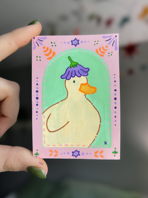 Silly Goose aceo art card thumbnail 2