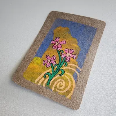 Floral Spiral aceo art card thumbnail 2