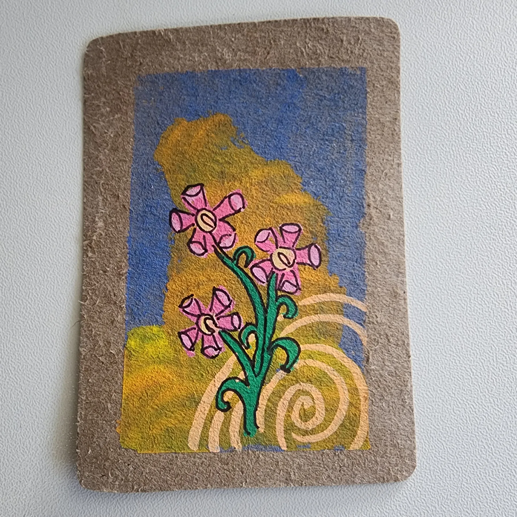 Floral Spiral aceo art card