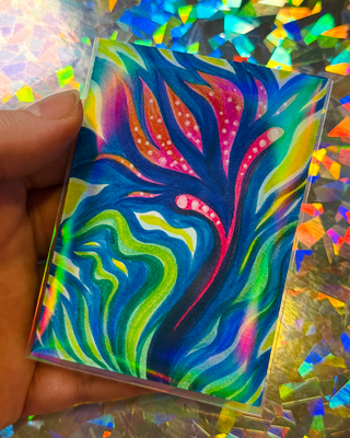 Fleur Celeste No. 1 aceo art card thumbnail 1