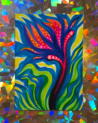 Fleur Celeste No. 1 aceo art card thumbnail 2