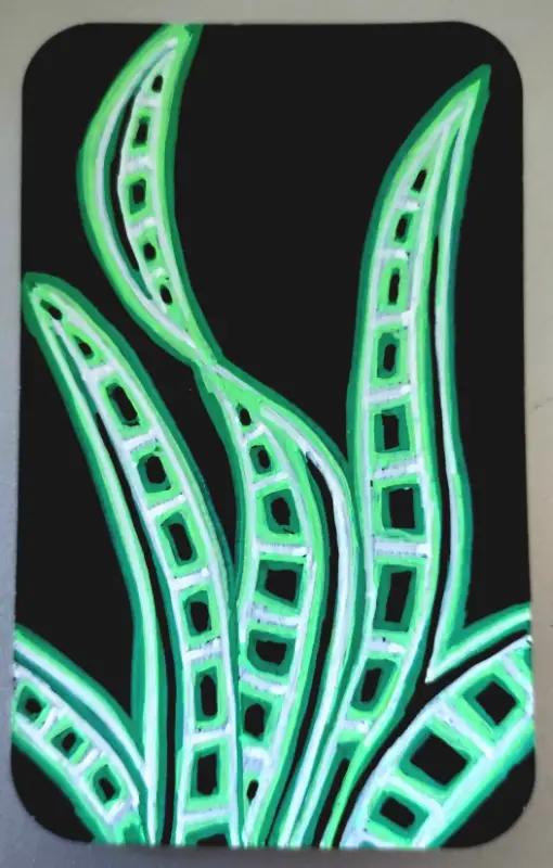 The Electric Snake Plant aceo art card
