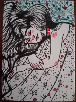 Sleeping with the Stars aceo art card thumbnail 2