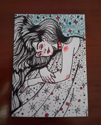 Sleeping with the Stars aceo art card thumbnail 1