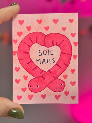 We’re Soil Mates <3 aceo art card thumbnail 2