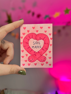 We’re Soil Mates <3 aceo art card thumbnail 1