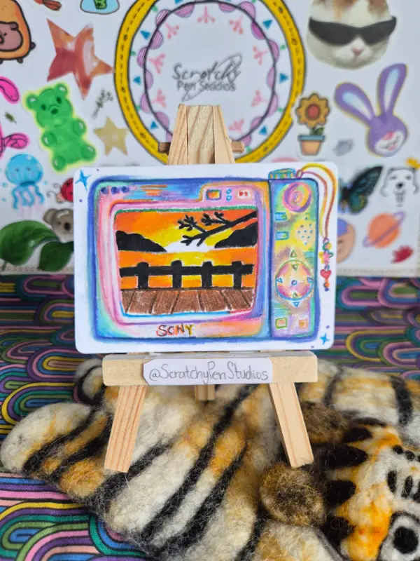 "Digital Camera" Object aceo art card