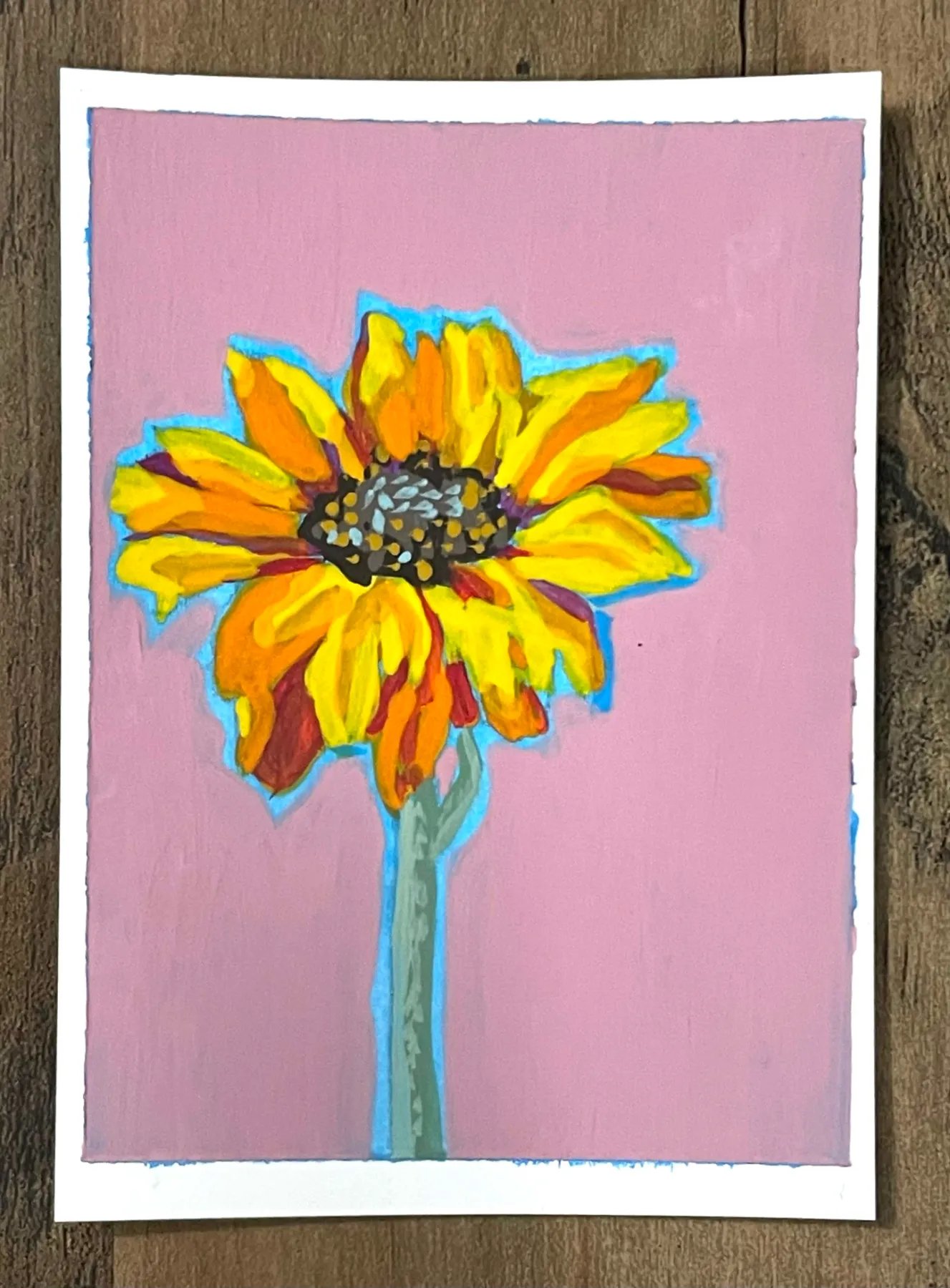 Sunflower aceo art card