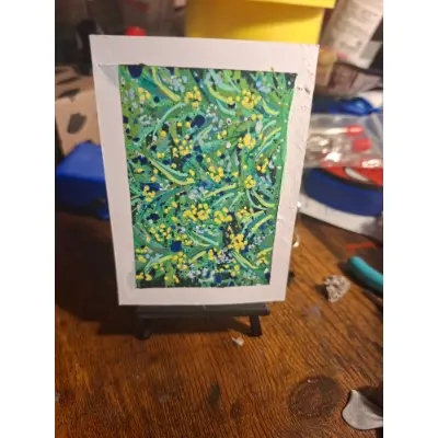 Flower meadow aceo art card thumbnail 2