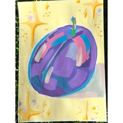 Sparkling Plum aceo art card thumbnail 2