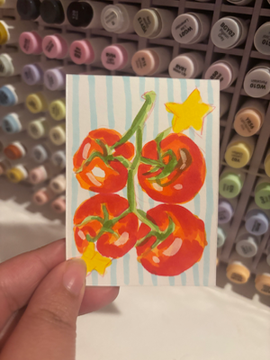 “Timeless Tomato’s” Fruit aceo art card thumbnail 2