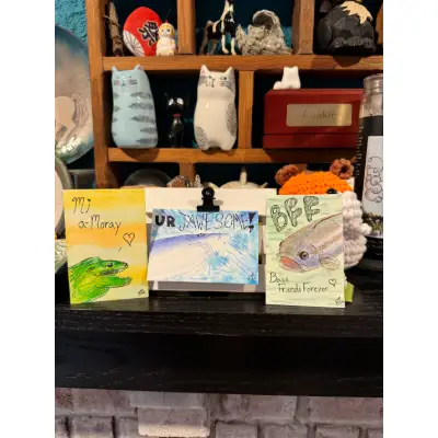 Punny Aquatic Critter Cards aceo art card thumbnail 2