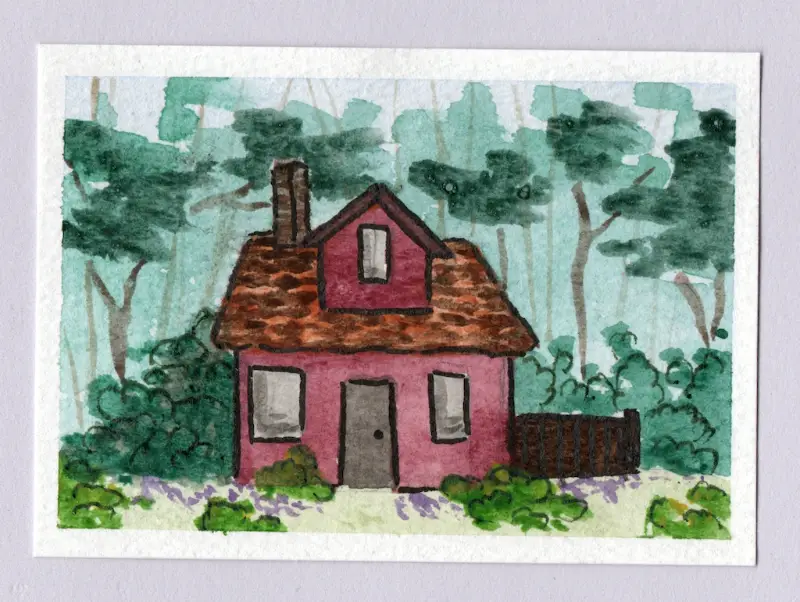 Cottage #2 aceo art card