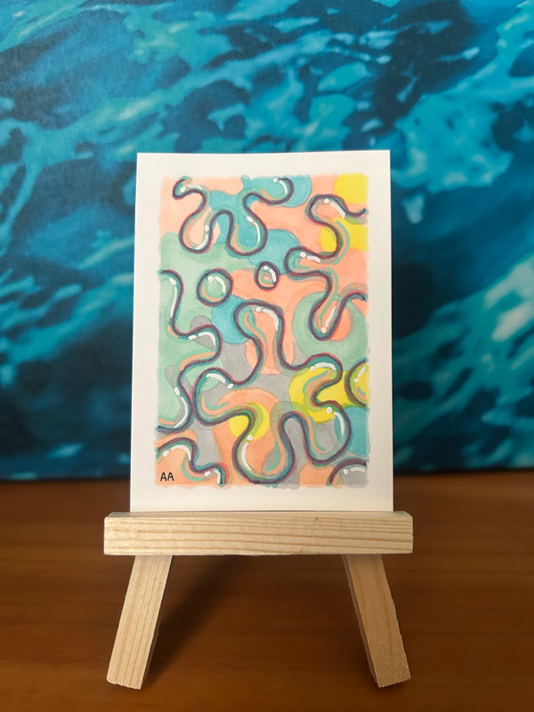 Glass Flowers aceo art card