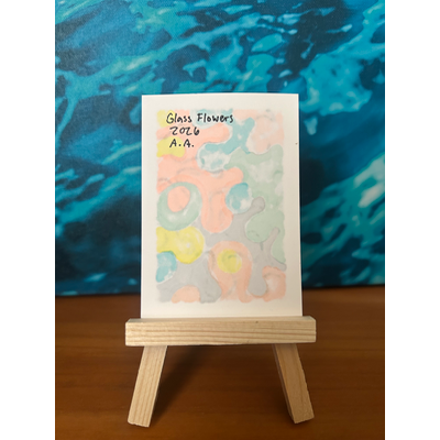 Glass Flowers aceo art card thumbnail 2