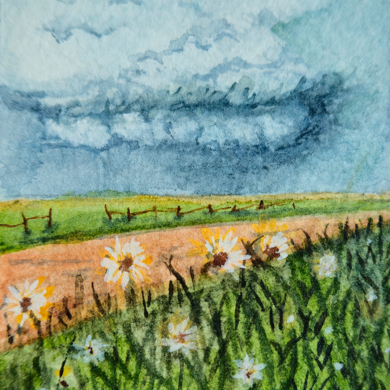 Stormy Skies aceo art card