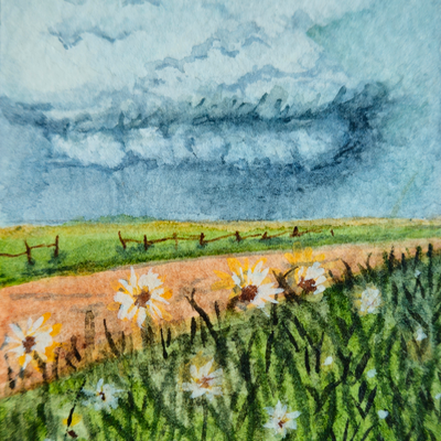 Stormy Skies aceo art card thumbnail 1