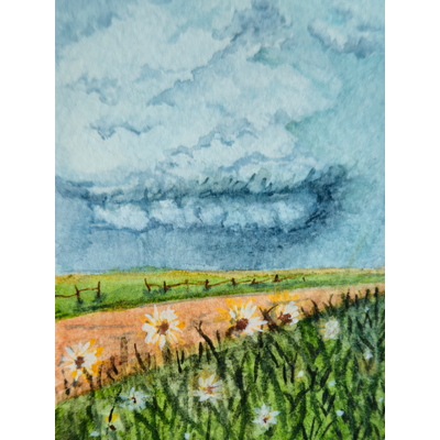 Stormy Skies aceo art card thumbnail 2