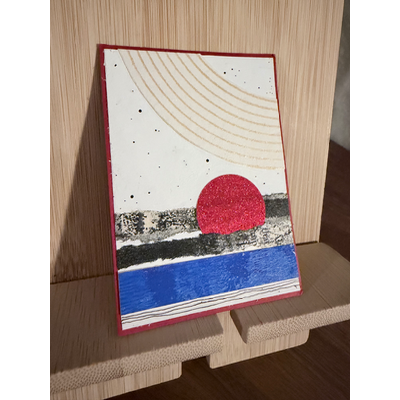 Red Horizon no. 2 aceo art card thumbnail 1