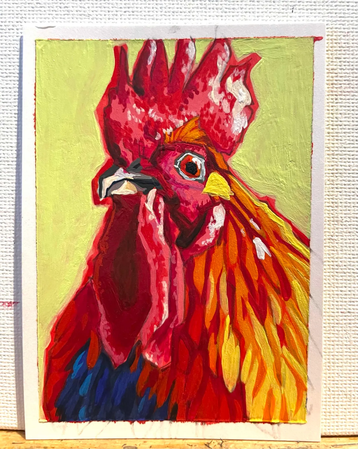 Rooster aceo art card